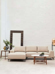Gilded Chaise Sofa – Grey Fabric (3 Seat, Left) - thumbnail 5