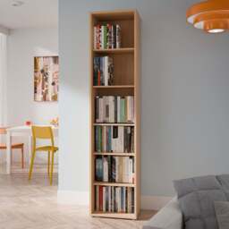 Alice Springs Tall Narrow Bookcase with 5 Shelves in Elegancia Oak - thumbnail 4