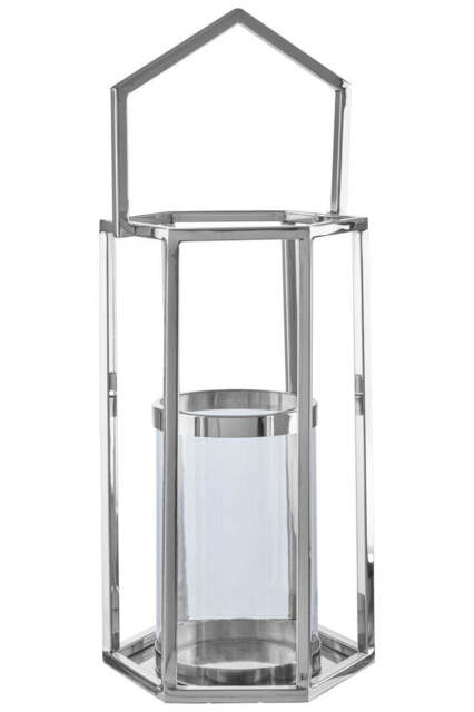 Seaville Hexagonal Lantern – Silver (Large) - image 1