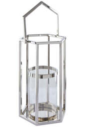 Seaville Hexagonal Lantern – Silver (Large) - thumbnail 3