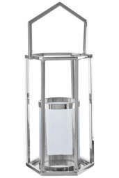 Seaville Hexagonal Lantern – Silver (Large) - thumbnail 1