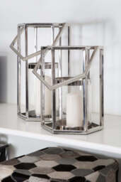 Seaville Hexagonal Lantern – Silver (Large) - thumbnail 2