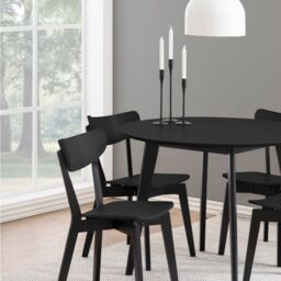 Roxby Round Dining Table in Black 105x76cm includes 4 Roxby Dining Chairs in Black - thumbnail 3