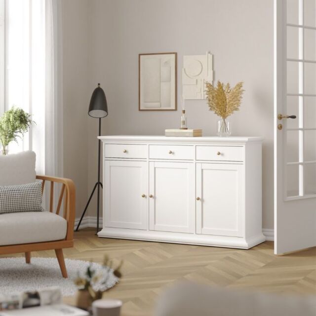 Paris Sideboard with 3 Doors and 3 Drawers in White - image 1