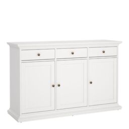 Paris Sideboard with 3 Doors and 3 Drawers in White - thumbnail 4