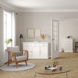 Paris Sideboard with 3 Doors and 3 Drawers in White - thumbnail 2