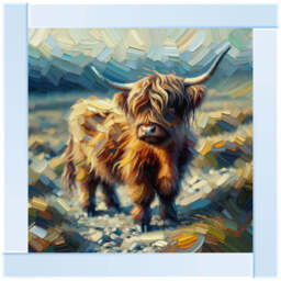AN1570-Y WATER COLOURE EFFECT BABY COW - thumbnail 4