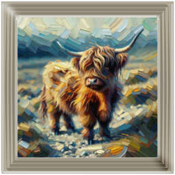AN1570-Y WATER COLOURE EFFECT BABY COW