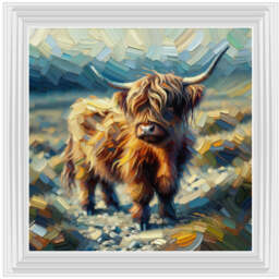 AN1570-Y WATER COLOURE EFFECT BABY COW - thumbnail 2