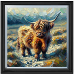 AN1570-Y WATER COLOURE EFFECT BABY COW - thumbnail 5