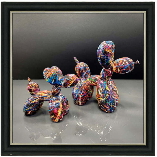 MD421 GRAFFITI BALLOON DOGS - 40x40 / Black Lyon / PLAIN - image 1