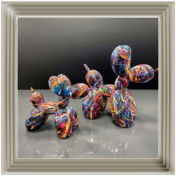 MD421 GRAFFITI  BALLOON DOGS - 40x40 / Black Lyon / PLAIN - thumbnail 4
