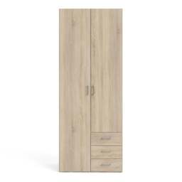 Space Wardrobe - 2 Doors 3 Drawers in Oak 2000 - thumbnail 2
