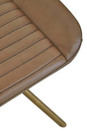 Solace Grey Leather Footstool - thumbnail 3