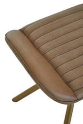 Solace Grey Leather Footstool - thumbnail 5