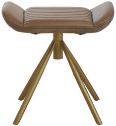 Solace Grey Leather Footstool