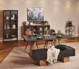 Ferrowe Dark Steel Bench - thumbnail 3