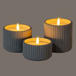 Luxe Collection Natural Glow Small Ribbed LED Candle - thumbnail 4