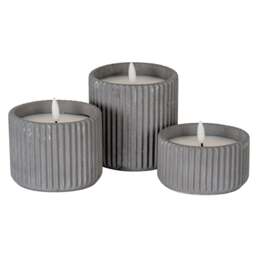 Luxe Collection Natural Glow Small Ribbed LED Candle - thumbnail 3