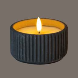 Luxe Collection Natural Glow Small Ribbed LED Candle - thumbnail 1
