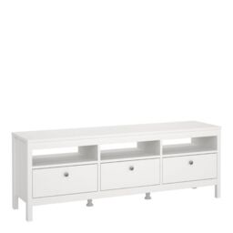 Madrid TV Unit 3 Drawers in White - thumbnail 3