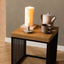 Strington Side Table in Black and Oak - thumbnail 2