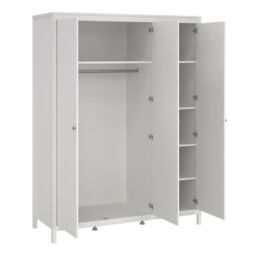 Madrid Wardrobe with 3 Doors in White - thumbnail 3