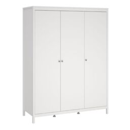 Madrid Wardrobe with 3 Doors in White - thumbnail 1