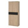 Naia Tall Oak & Black Shoe Storage Cabinet  4 Doors, 1 Drawer - thumbnail 4