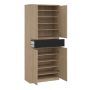 Naia Tall Oak & Black Shoe Storage Cabinet  4 Doors, 1 Drawer - thumbnail 6