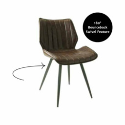 Junelle Bounce Dining Chair Vegan Chestnut SET OF 2 - thumbnail 3