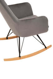 Fresco Rocking Chair – Grey Velvet - thumbnail 3