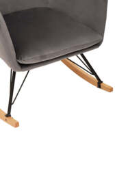 Fresco Rocking Chair – Grey Velvet - thumbnail 6