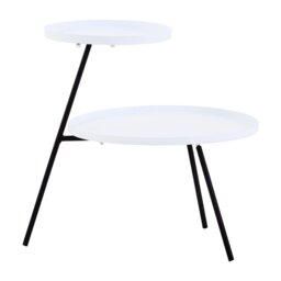 Wilmslow Two-Shelf Grey & Black Side Table – Contemporary Storage Side Table - thumbnail 1