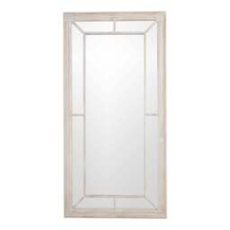 Large Washed Wood Window Mirror