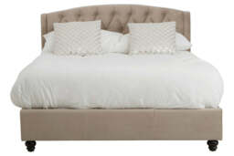 Rutherford Brushed Velvet Bed – Mink (Double) - thumbnail 1