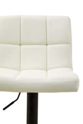Lido Quilted Bar Stool – White Leather Effect - thumbnail 5