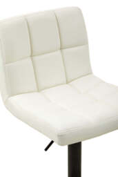 Lido Quilted Bar Stool – White Leather Effect - thumbnail 4