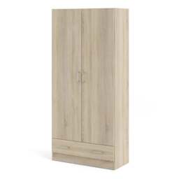 Space Wardrobe with 2 Doors + 1 Drawer in Oak 1750 - thumbnail 3