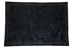 Oakridge Safira Leather Patchwork Rug with Gold Studs – Large