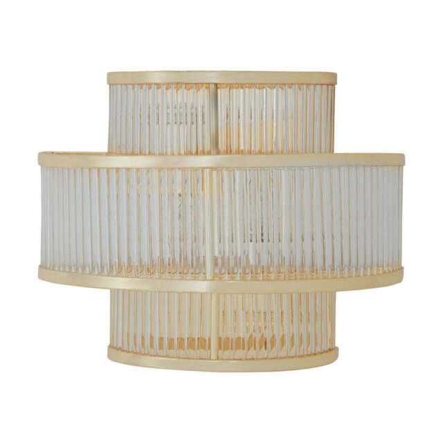 Fable Wall Light – 3 Tier Glass with Warm Metallic Iron Frame - image 1