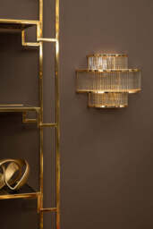 Fable Wall Light – 3 Tier Glass with Warm Metallic Iron Frame - thumbnail 5