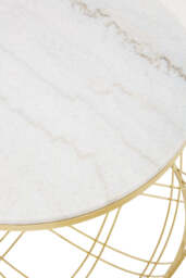 Carlton White Marble & Gold Frame Side Table Set - thumbnail 3