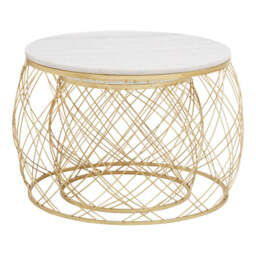 Carlton White Marble & Gold Frame Side Table Set - thumbnail 6