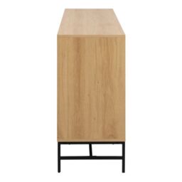 Albany Wide Chest of 6 Drawers in Oak/Black Legs - thumbnail 4