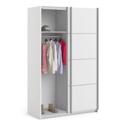 Verona Sliding Wardrobe 120cm  White with Sliding Doors & 2 Shelves - thumbnail 4