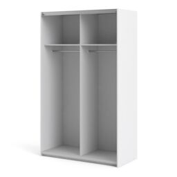 Verona Sliding Wardrobe 120cm  White with Sliding Doors & 2 Shelves - thumbnail 6