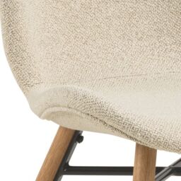 Batilda Dining Chairs with Cream Fabric and Oak Set of 2 - thumbnail 6