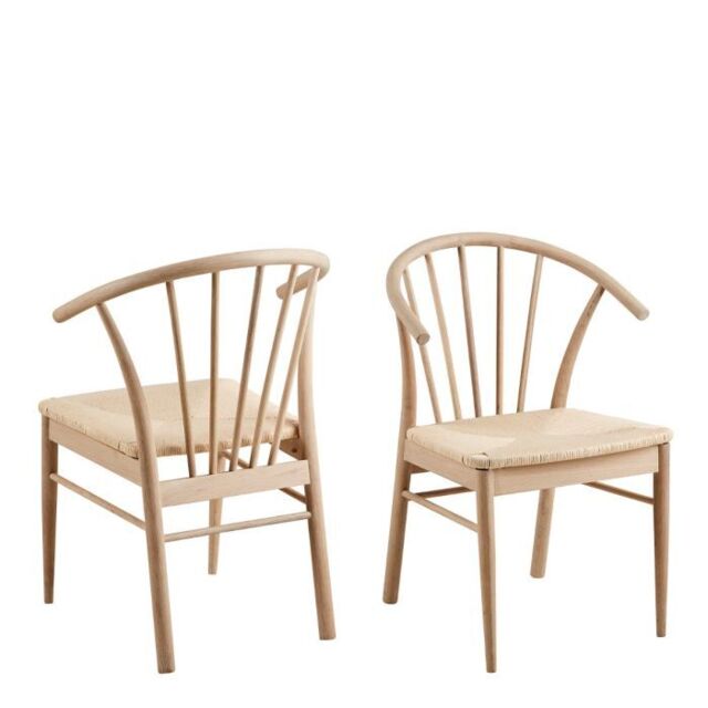 Cassandra Dining Chairs with Armrests in White Oak – Set of 2 - image 1
