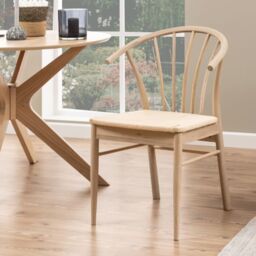 Cassandra Dining Chairs with Armrests in White Oak – Set of 2 - thumbnail 4